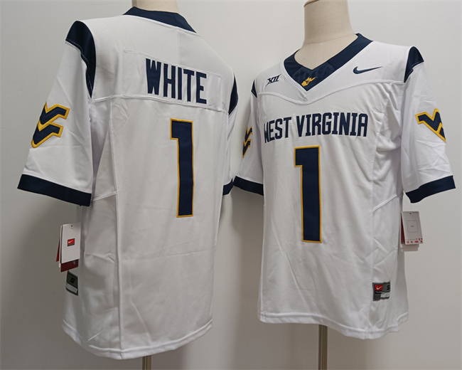 Men's West Virginia Mountaineers ACTIVE PLAYER Custom White F.U.S.E. Stitched Jersey
